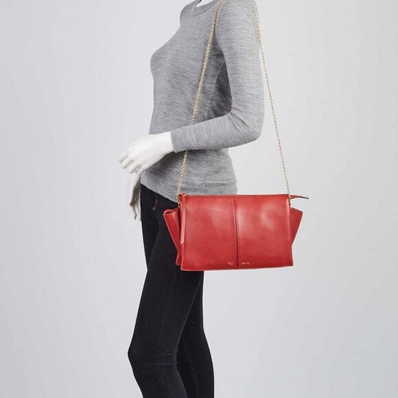 Celine Dark Claycourt Smooth Leather Trifold Clutch Bag - Picture 12 of 12